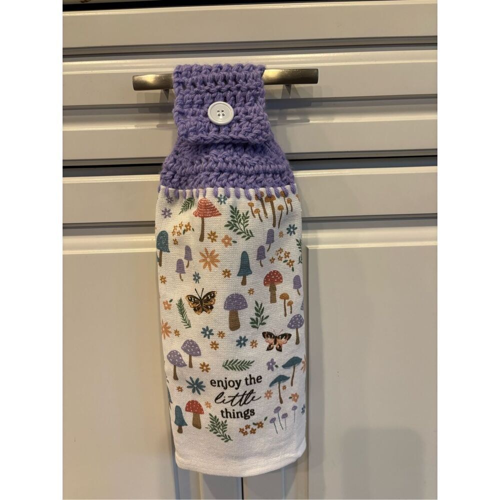 Crochet Top Kitchen Towel-Enjoy the little things